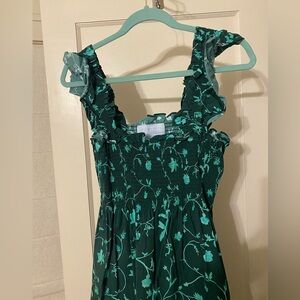 The Ellie Nap Dress - Emerald Botanical Poplin - Emerald Botanical Poplin / XL